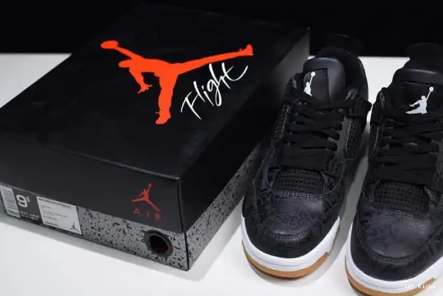 1st Kicks Shoes CI1184-001 Air Retro Black 4 Laser Jordan 0608
